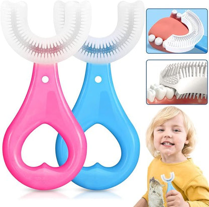(Pack of 2) Silicone Baby U shaped Tooth Brush, Gum Protector Soft Toothbrush