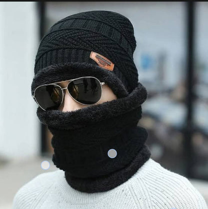 Beanie cap-wool cap with neck warmer for men and women | winter cap for unisex