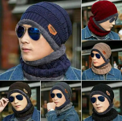 Beanie cap-wool cap with neck warmer for men and women | winter cap for unisex