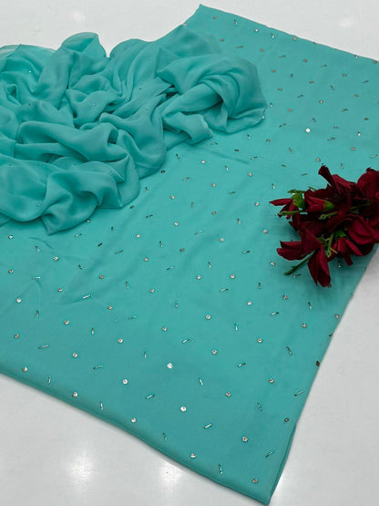 Premium shiffon Mukaish work 2Pcs dress