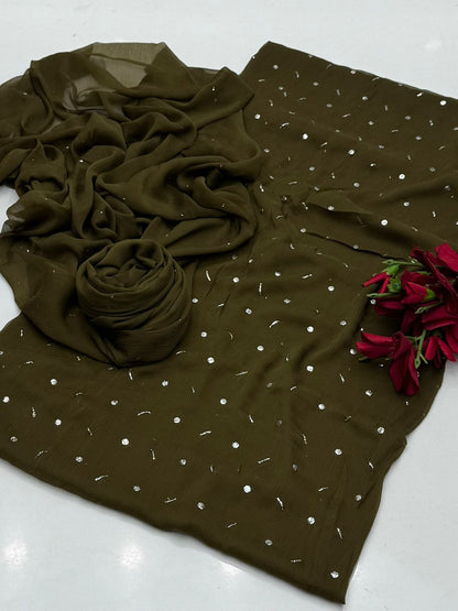 Premium shiffon Mukaish work 2Pcs dress