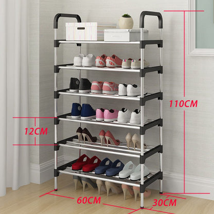 6 Layer shoe rack Tier Colored stainless steel Stackable shoe rack organizer [free home delivery]